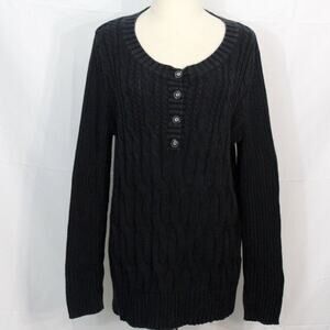 Sonoma Cable Knit Sweater Size 1X Button Up